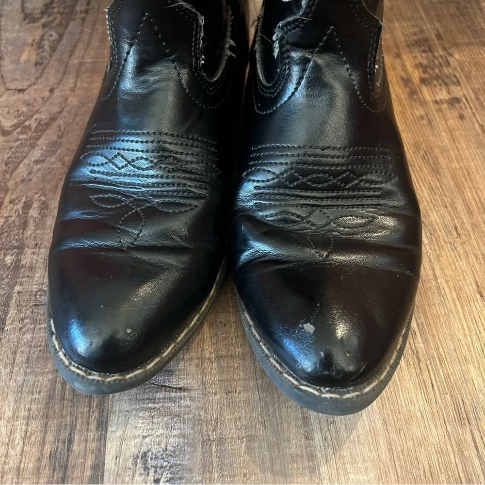 Faded Glory Flex Trail Black, Red, White Cowboy Western Boot Big Kid Size 3